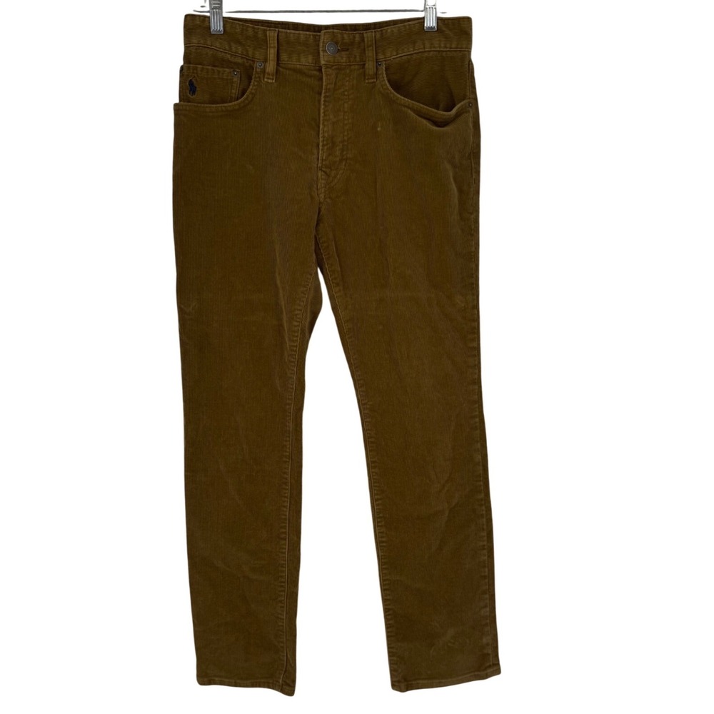 Polo Ralph Lauren Varick Slim Straight Brown Corduroy Pants Mens 30/30